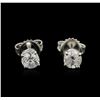 Image 1 : 0.99ctw Diamond Stud Earrings - 14KT White Gold