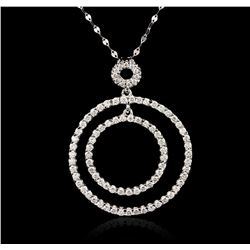 14KT White Gold 1.48ctw Diamond Pendant With Chain