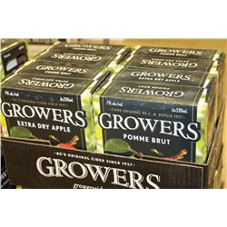 FLAT OF 24 BOTTLES OF GROWERS EXTRA DRY APPLE