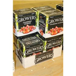 FLAT OF 42 BOTTLES OF GROWERS STRAWBERRY RHUBARB