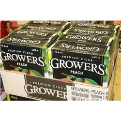 FLAT OF 24 BOTTLES OF GROWERS PEACH CIDER