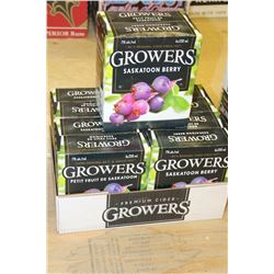 FLAT OF 30 BOTTLES OF GROWERS SASKATOON BERRY