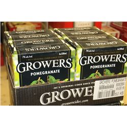 FLAT OF 24 BOTTLES OF GROWERS POMEGRANATE CIDER