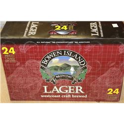 CASE OF 24 CANS OF BOWEN ISLAND LAGER