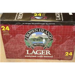 CASE OF 24 CANS OF BOWEN ISLAND LAGER