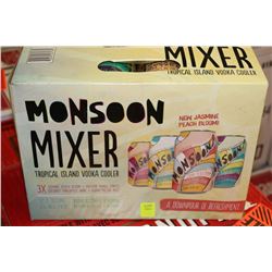 CASE OF 12 CANS OF MONSOON MIXER TROPICAL ISLAND