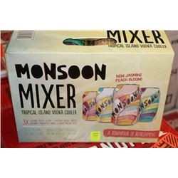 CASE OF 12 CANS OF MONSOON MIXER TROPICAL ISLAND