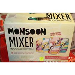 CASE OF 12 CANS OF MONSOON MIXER TROPICAL ISLAND