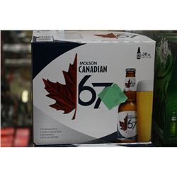 CASE OF 12 BOTTLES OF MOLSON CANADIAN 67 LIGHT