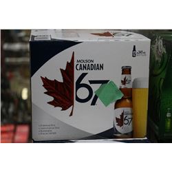 CASE OF 12 BOTTLES OF MOLSON CANADIAN 67 LIGHT