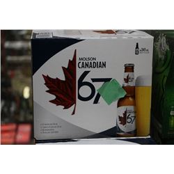 CASE OF 12 BOTTLES OF MOLSON CANADIAN 67 LIGHT