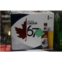 CASE OF 12 BOTTLES OF MOLSON CANADIAN 67 LIGHT