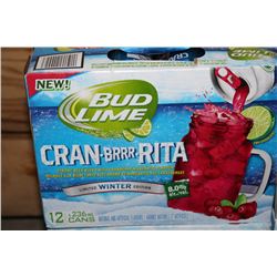 CASE OF 12 CANS OF BUD LIME CRAN-BRRR-RITA