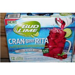 CASE OF 12 CANS OF BUD LIME CRAN-BRRR-RITA