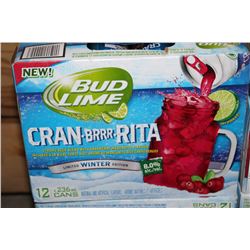 CASE OF 12 CANS OF BUD LIME CRAN-BRRR-RITA