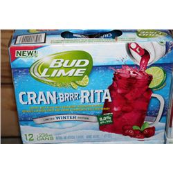 CASE OF 12 CANS OF BUD LIME CRAN-BRRR-RITA