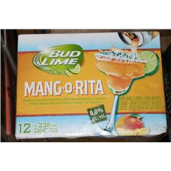 CASE OF 12 CANS OF BUD LIME MANG-O-RITA