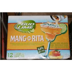 CASE OF 12 CANS OF BUD LIME MANG-O-RITA