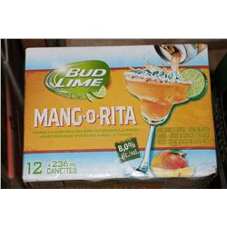 CASE OF 12 CANS OF BUD LIME MANG-O-RITA