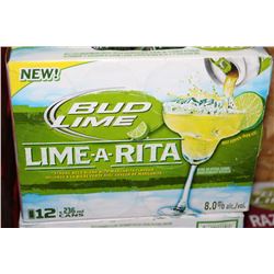 CASE OF 12 CANS OF BUD LIME LIME-A-RITA