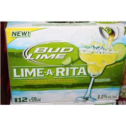 CASE OF 12 CANS OF BUD LIME LIME-A-RITA