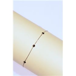 14KT WHITE GOLD BRACELET W/ 3 BLACK DIAMONDS