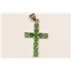 Image 1 : STERLING SILVER EMERALD 'CROSS' PENDANT