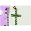 Image 2 : STERLING SILVER EMERALD 'CROSS' PENDANT
