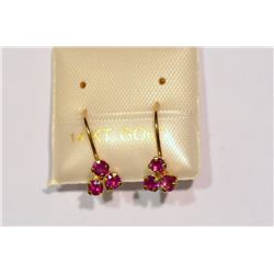 14KT YELLOW GOLD RUBY (0.53CT) EARRINGS