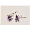 Image 4 : STERLING SILVER AMETHYST EARRINGS & PENDANT SET