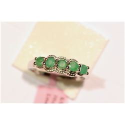 STERLING SILVER EMERALD (0.5CT) RING