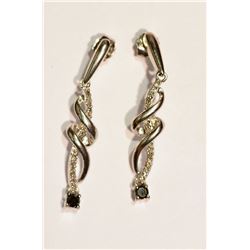 STERLING SILVER DIAMOND (0.14CT) & (0.1CT)EARRINGS