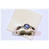 Image 1 : 10KT WHITE GOLD TANZANITE RING W/ 2 DIAMONDS