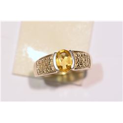 STERLING SILVER CITRINE RING