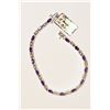 Image 2 : STERLING SILVER AMETHYST BRACELET W/ 15 DIAMONDS
