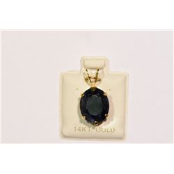 14KT YELLOW GOLD SAPPHIRE (8CT) PENDANT