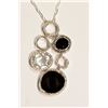 Image 1 : STERLING SILVER ONYX, DIAMOND (0.16CT)