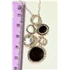 Image 2 : STERLING SILVER ONYX, DIAMOND (0.16CT)
