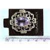 Image 3 : STERLING SILVER AMETHYST BROOCH
