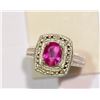 Image 1 : STERLING SILVER ENHANCED RUBY RING W/