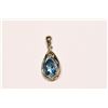 Image 2 : STERLING SILVER BLUE TOPAZ & DIAMOND PENDANT