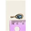 Image 3 : STERLING SILVER BLUE TOPAZ & DIAMOND PENDANT