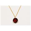 Image 1 : 10KT GOLD GARNET PENDANT NECKLACE