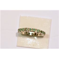 STERLING SILVER EMERALD (1CT) RING
