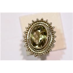 STERLING SILVER PERIDOT RING