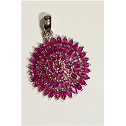 STERLING SILVER RUBY (10.88CT) PENDANT