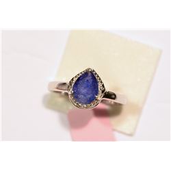 STERLING SILVER SAPPHIRE (1CT) RING