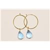 Image 1 : 14KT YELLOW GOLD BLUE TOPAZ EARRINGS
