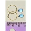 Image 3 : 14KT YELLOW GOLD BLUE TOPAZ EARRINGS