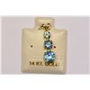 Image 1 : 14KT YELLOW GOLD BLUE TOPAZ PENDANT